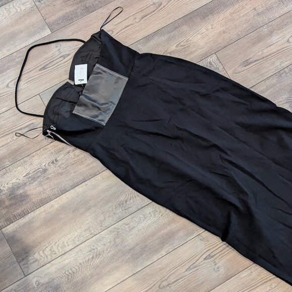 NWT Staud Women Hindley Corset Sexy High Slit Maxi Bodycon Dress Black Silver XL - Picture 8 of 11